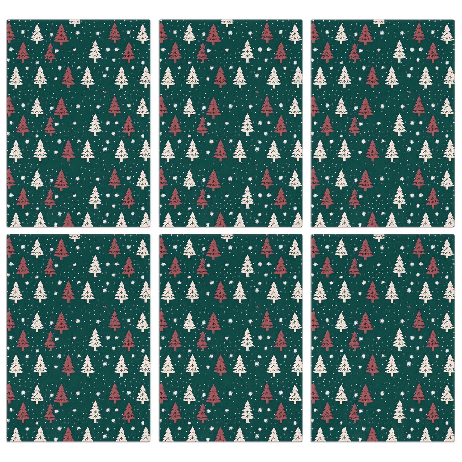 6 Pcs Funny Kitchen Towels,Dark Green Christmas Tree Pattern Microfiber Dish Towels,Kitchen Tea Towels,Kitchen Towel Set (18" X 26")