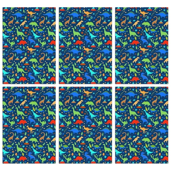 6 Pcs Funny Kitchen Towels,DarkBlue Dinosaurs Pattern Microfiber Dish Towels,Kitchen Tea Towels,Kitchen Towel Set (18" X 26")