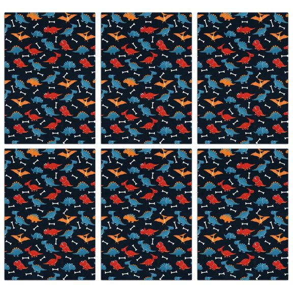 6 Pcs Funny Kitchen Towels,Dinosaur and Bone Silhouette Pattern Microfiber Dish Towels,Kitchen Tea Towels,Kitchen Towel Set (18" X 26")