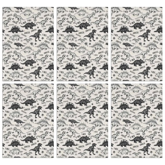 6 Pcs Funny Kitchen Towels,Dinosaurs Jurassic Text Pattern Microfiber Dish Towels,Kitchen Tea Towels,Kitchen Towel Set (18" X 26")