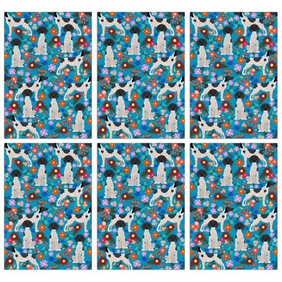 6 Pcs Funny Kitchen Towels,Dog with Flowers Microfiber Dish Towels,Kitchen Tea Towels,Kitchen Towel Set (18" X 26")
