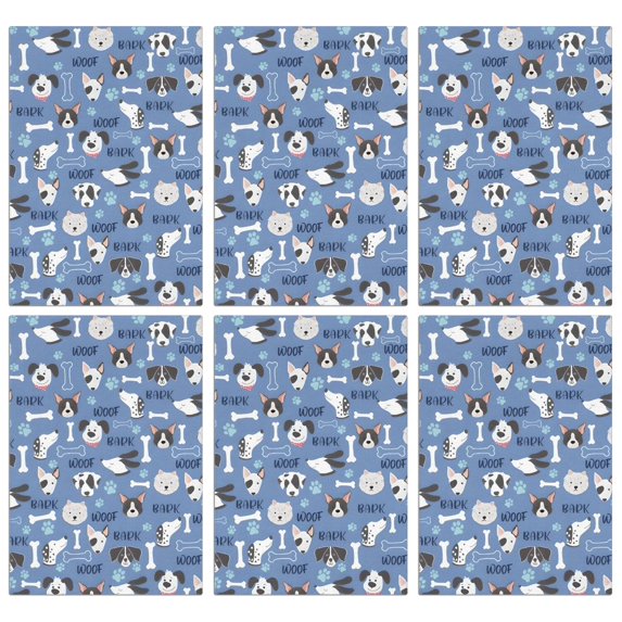 6 Pcs Funny Kitchen Towels,Dog with Woof and Bark Microfiber Dish Towels,Kitchen Tea Towels,Kitchen Towel Set (18" X 26")