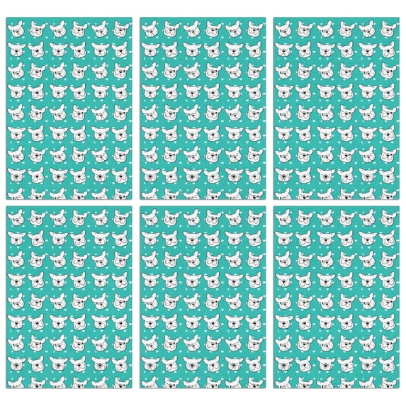 6 Pcs Funny Kitchen Towels,Esign Of Head Pug Dog Microfiber Dish Towels,Kitchen Tea Towels,Kitchen Towel Set (18" X 26")