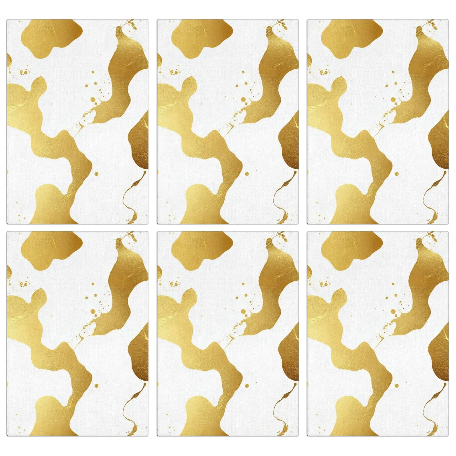 6 Pcs Funny Kitchen Towels,Gold and White Marble Microfiber Dish Towels,Kitchen Tea Towels,Kitchen Towel Set (18" X 26")