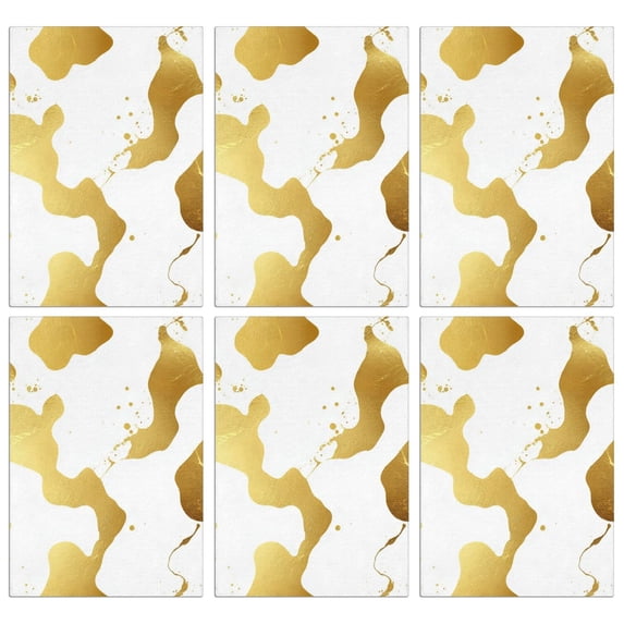 6 Pcs Funny Kitchen Towels,Gold and White Marble Microfiber Dish Towels,Kitchen Tea Towels,Kitchen Towel Set (18" X 26")