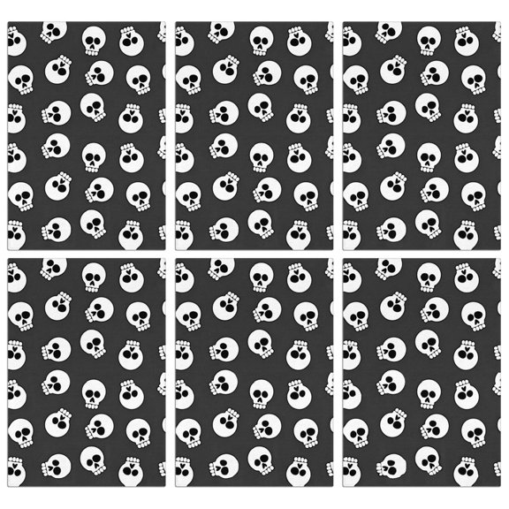 6 Pcs Funny Kitchen Towels,Gray Halloween Skulls Microfiber Dish Towels,Kitchen Tea Towels,Kitchen Towel Set (18" X 26")