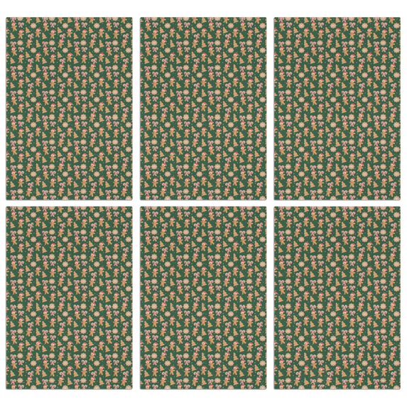 6 Pcs Funny Kitchen Towels,Green Christmas Gingerbread and Tree Pattern Microfiber Dish Towels,Kitchen Tea Towels,Kitchen Towel Set (18" X 26")