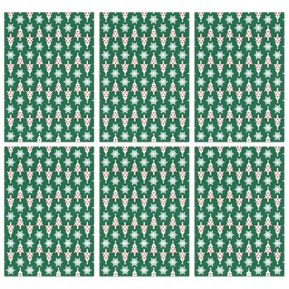 6 Pcs Funny Kitchen Towels,Green Christmas Tree and Snowflake Pattern Microfiber Dish Towels,Kitchen Tea Towels,Kitchen Towel Set (18" X 26")