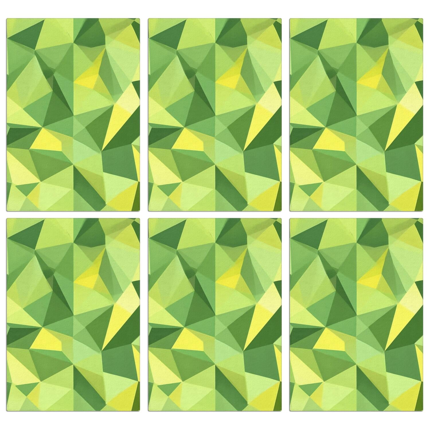 6 Pcs Funny Kitchen Towels,Green and Yellow Modern Art Geometric Microfiber Dish Towels,Kitchen Tea Towels,Kitchen Towel Set (18" X 26")