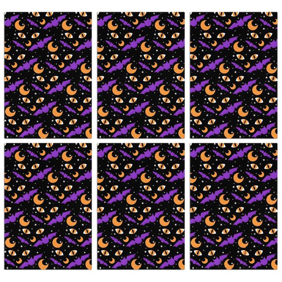 6 Pcs Funny Kitchen Towels,Halloween Bat Moon Eye Pattern Microfiber Dish Towels,Kitchen Tea Towels,Kitchen Towel Set (18" X 26")