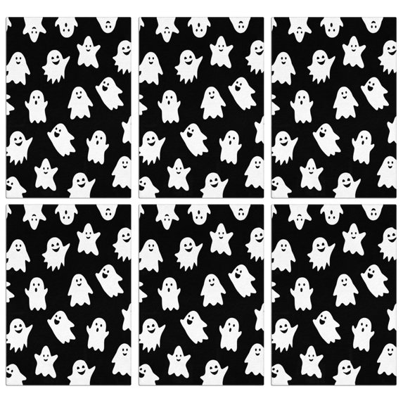 6 Pcs Funny Kitchen Towels,Halloween Cute Ghosts Pattern Microfiber Dish Towels,Kitchen Tea Towels,Kitchen Towel Set (18" X 26")