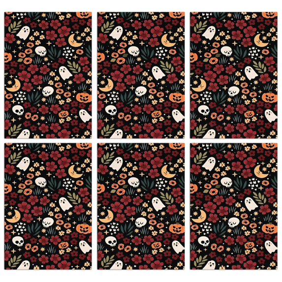 6 Pcs Funny Kitchen Towels,Halloween Floral Ghosts Pattern Microfiber Dish Towels,Kitchen Tea Towels,Kitchen Towel Set (18" X 26")