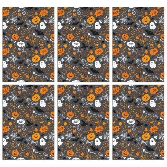 6 Pcs Funny Kitchen Towels,Halloween Ghost Pumpkin Pattern Microfiber Dish Towels,Kitchen Tea Towels,Kitchen Towel Set (18" X 26")