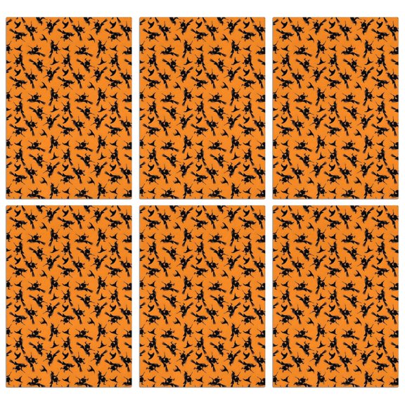 6 Pcs Funny Kitchen Towels,Halloween Witches on Brooms Pattern Microfiber Dish Towels,Kitchen Tea Towels,Kitchen Towel Set (18" X 26")