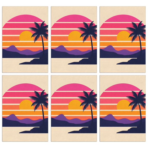 6 Pcs Funny Kitchen Towels,Hawaiian Style Microfiber Dish Towels,Kitchen Tea Towels,Kitchen Towel Set (18" X 26")