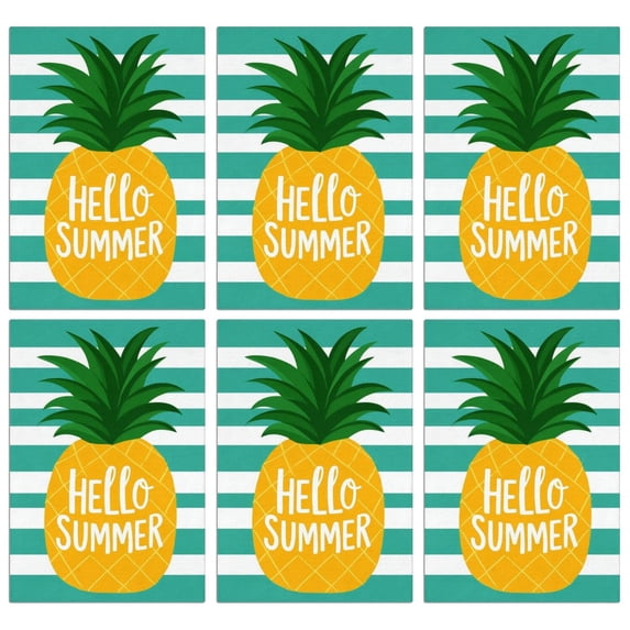 6 Pcs Funny Kitchen Towels,Hello Summer Pineapple Microfiber Dish Towels,Kitchen Tea Towels,Kitchen Towel Set (18" X 26")