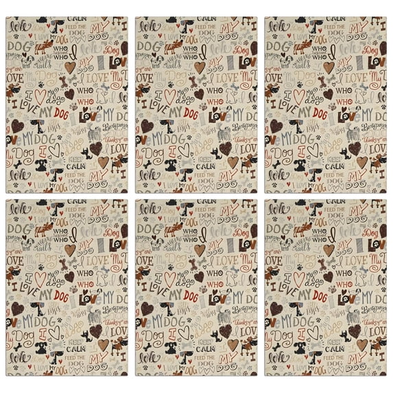6 Pcs Funny Kitchen Towels,I Love My Dogs Art Microfiber Dish Towels,Kitchen Tea Towels,Kitchen Towel Set (18" X 26")