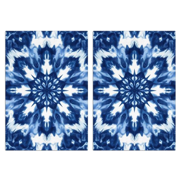 6 Pcs Funny Kitchen Towels,Indigo Tie Dye Snowflake Microfiber Dish Towels,Kitchen Tea Towels,Kitchen Towel Set (18" X 26")