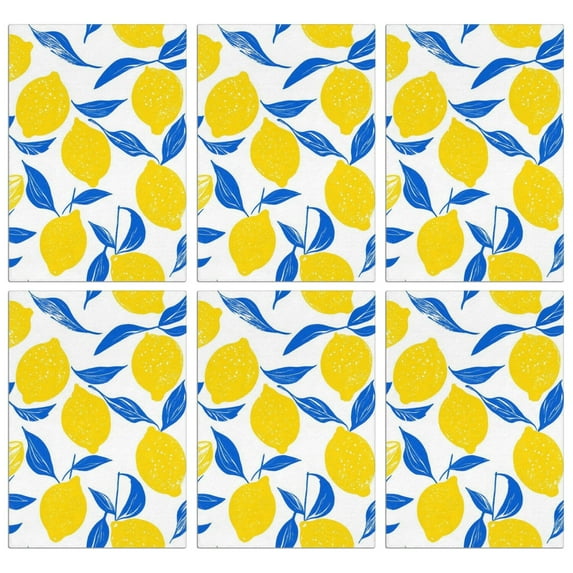 6 Pcs Funny Kitchen Towels,Lemon Microfiber Dish Towels,Kitchen Tea Towels,Kitchen Towel Set (18" X 26")