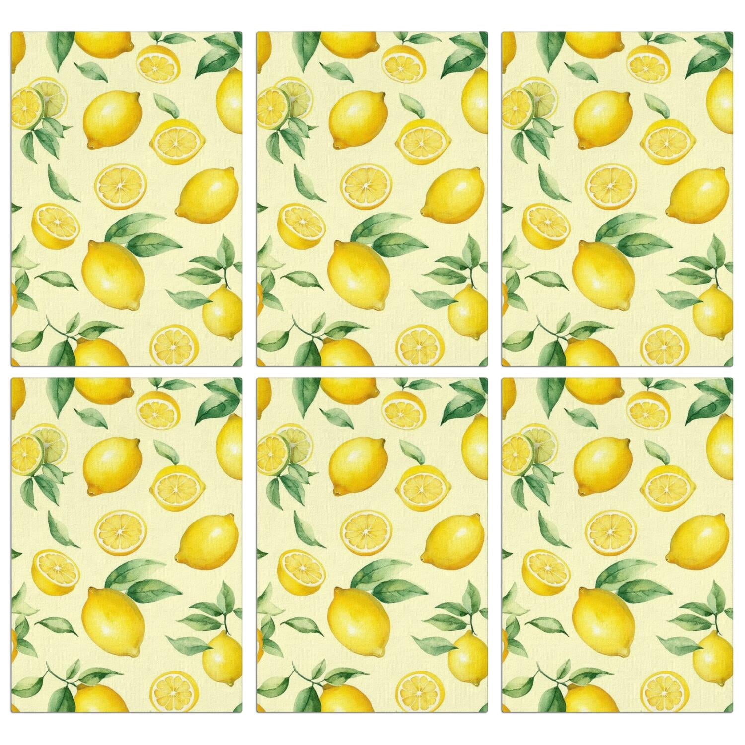 6 Pcs Funny Kitchen Towels,Lemon Microfiber Dish Towels,Kitchen Tea Towels,Kitchen Towel Set (18" X 26")