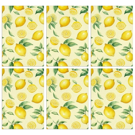 6 Pcs Funny Kitchen Towels,Lemon Microfiber Dish Towels,Kitchen Tea Towels,Kitchen Towel Set (18" X 26")