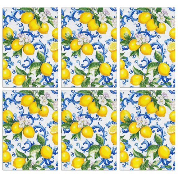 6 Pcs Funny Kitchen Towels,Lemon Microfiber Dish Towels,Kitchen Tea Towels,Kitchen Towel Set (18" X 26")