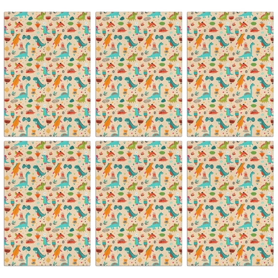6 Pcs Funny Kitchen Towels,LightColor Dinosaurs Flowers Pattern Microfiber Dish Towels,Kitchen Tea Towels,Kitchen Towel Set (18" X 26")