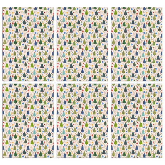 6 Pcs Funny Kitchen Towels,Multicolor Christmas Tree and Ornament Pattern Microfiber Dish Towels,Kitchen Tea Towels,Kitchen Towel Set (18" X 26")