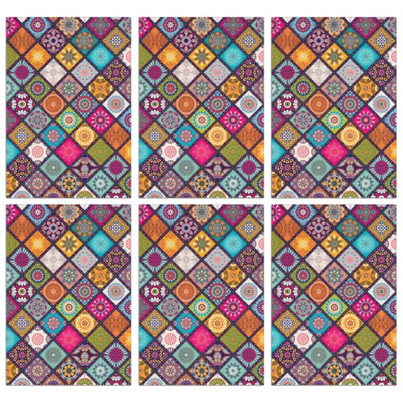 6 Pcs Funny Kitchen Towels,Multicolor Ethnic Mandala Pattern Microfiber Dish Towels,Kitchen Tea Towels,Kitchen Towel Set (18" X 26")