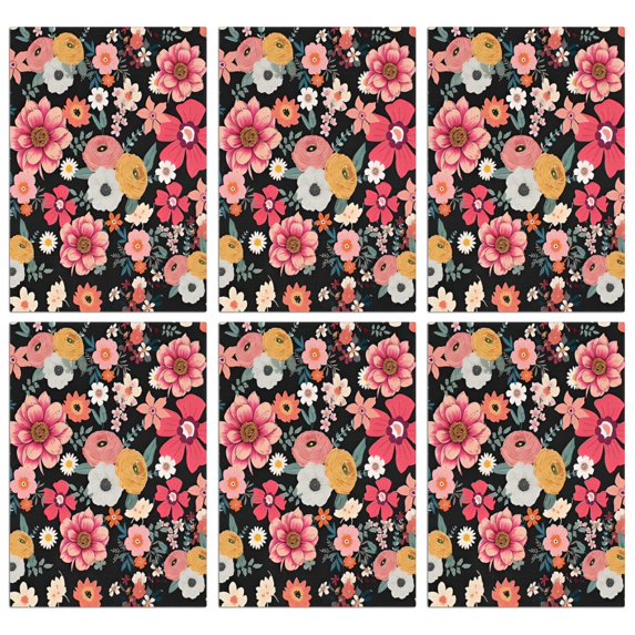 6 Pcs Funny Kitchen Towels,Multicolored Pioneer Flower Microfiber Dish Towels,Kitchen Tea Towels,Kitchen Towel Set (18" X 26")