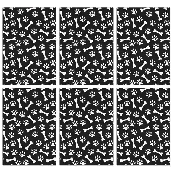 6 Pcs Funny Kitchen Towels,Paw Prints and Bones Microfiber Dish Towels,Kitchen Tea Towels,Kitchen Towel Set (18" X 26")