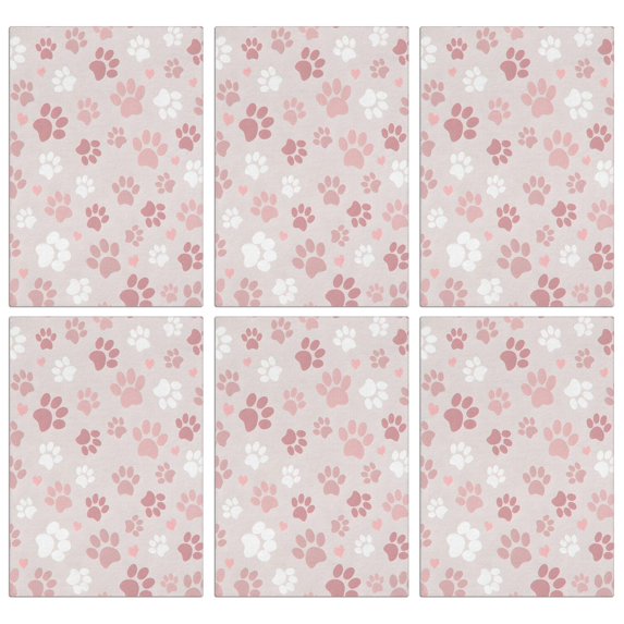 6 Pcs Funny Kitchen Towels,Pink Dog Paw Microfiber Dish Towels,Kitchen Tea Towels,Kitchen Towel Set (18" X 26")
