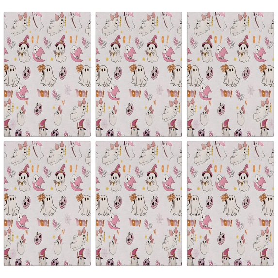 6 Pcs Funny Kitchen Towels,Pink Halloween Ghosts Microfiber Dish Towels,Kitchen Tea Towels,Kitchen Towel Set (18" X 26")