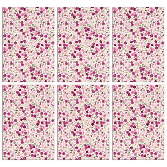 6 Pcs Funny Kitchen Towels,Pink Pioneer Flower Pattern Microfiber Dish Towels,Kitchen Tea Towels,Kitchen Towel Set (18" X 26")