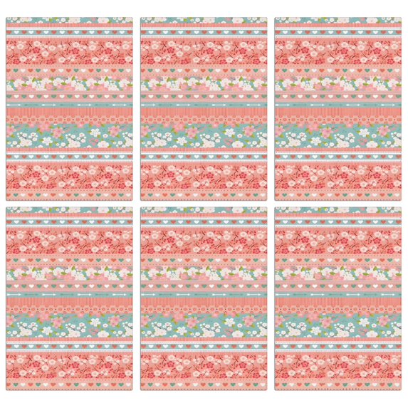 6 Pcs Funny Kitchen Towels,Pink Pioneer Flower Striped Pattern Microfiber Dish Towels,Kitchen Tea Towels,Kitchen Towel Set (18" X 26")