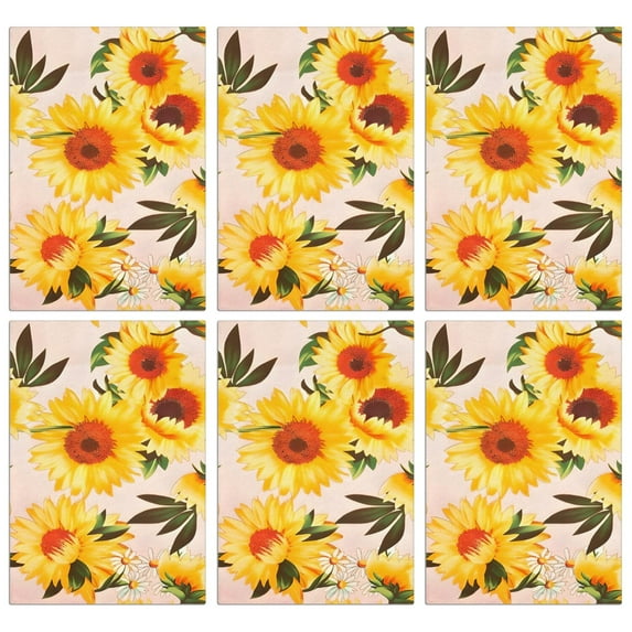 6 Pcs Funny Kitchen Towels,Pink Sunflower Daisy Pattern Microfiber Dish Towels,Kitchen Tea Towels,Kitchen Towel Set (18" X 26")