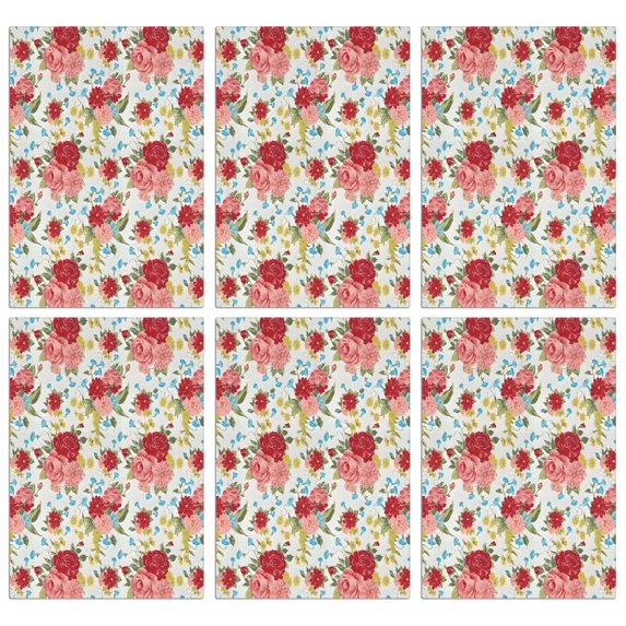 6 Pcs Funny Kitchen Towels,Pioneer Flower Floral Print Pattern Microfiber Dish Towels,Kitchen Tea Towels,Kitchen Towel Set (18" X 26")