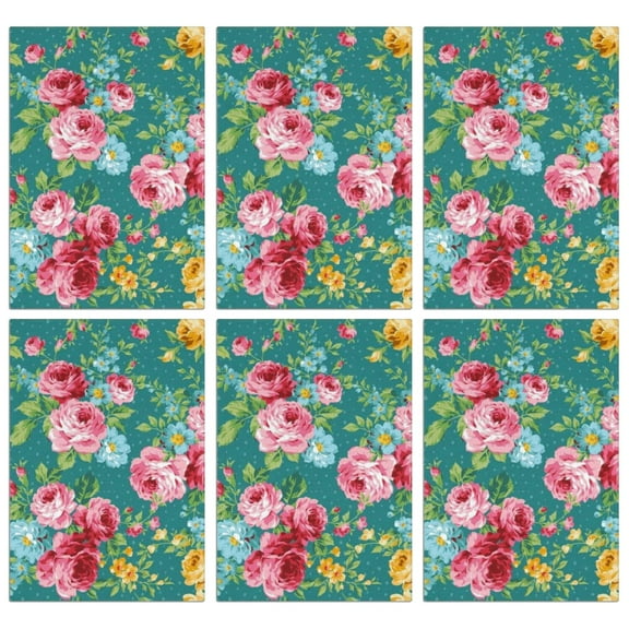 6 Pcs Funny Kitchen Towels,Pioneer Flower Floral Print Pattern Microfiber Dish Towels,Kitchen Tea Towels,Kitchen Towel Set (18" X 26")