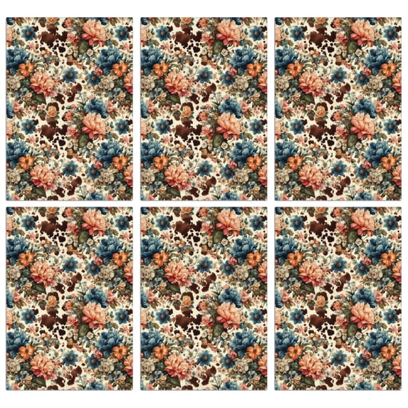 6 Pcs Funny Kitchen Towels,Pioneer Flower Floral Print Pattern Microfiber Dish Towels,Kitchen Tea Towels,Kitchen Towel Set (18" X 26")