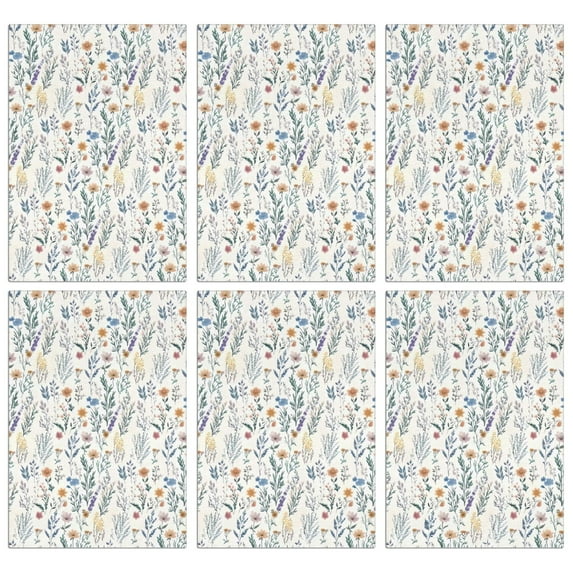 6 Pcs Funny Kitchen Towels,Pioneer Flower Floral Print Pattern Microfiber Dish Towels,Kitchen Tea Towels,Kitchen Towel Set (18" X 26")