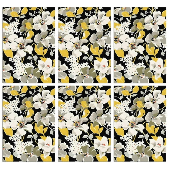 6 Pcs Funny Kitchen Towels,Pioneer Flower Floral Print Pattern Microfiber Dish Towels,Kitchen Tea Towels,Kitchen Towel Set (18" X 26")