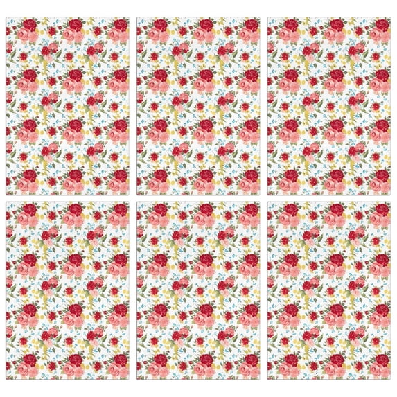 6 Pcs Funny Kitchen Towels,Pioneer Flower Floral Print Pattern Microfiber Dish Towels,Kitchen Tea Towels,Kitchen Towel Set (18" X 26")