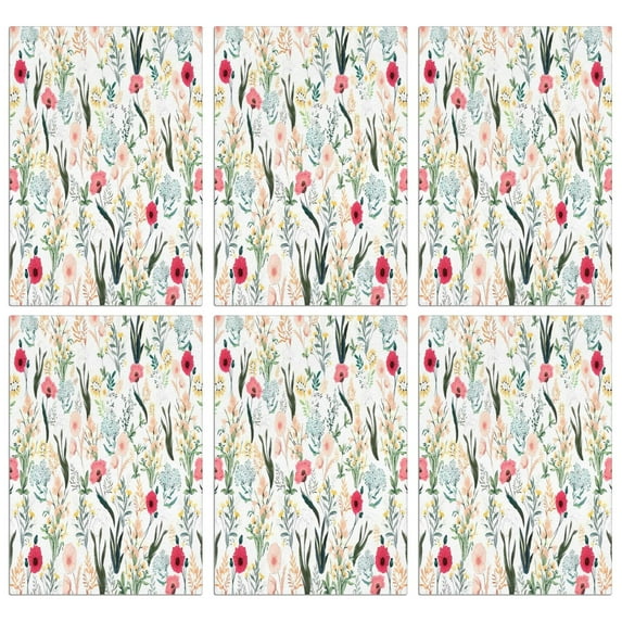 6 Pcs Funny Kitchen Towels,Pioneer Flower Floral Print Pattern Microfiber Dish Towels,Kitchen Tea Towels,Kitchen Towel Set (18" X 26")