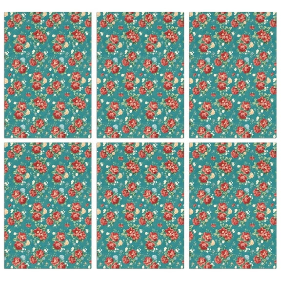 6 Pcs Funny Kitchen Towels,Pioneer Flower Floral Print Pattern Microfiber Dish Towels,Kitchen Tea Towels,Kitchen Towel Set (18" X 26")