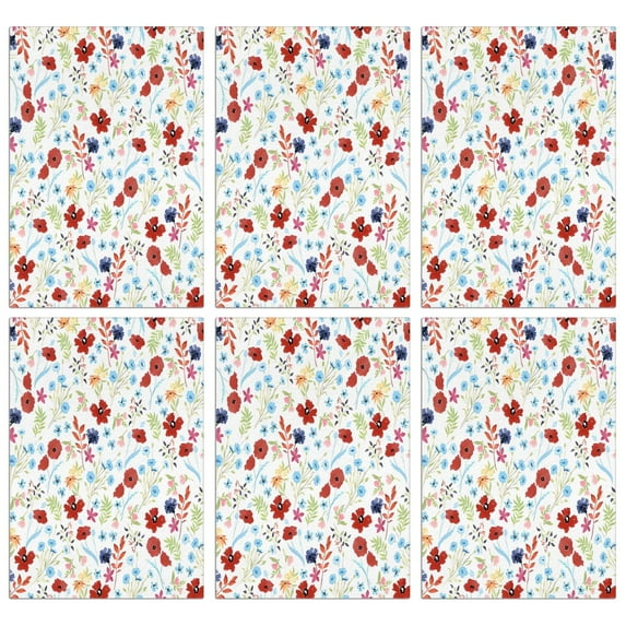 6 Pcs Funny Kitchen Towels,Pioneer Flower Floral Print Pattern Microfiber Dish Towels,Kitchen Tea Towels,Kitchen Towel Set (18" X 26")