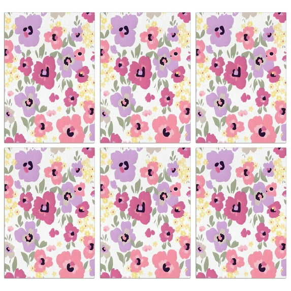 6 Pcs Funny Kitchen Towels,Pioneer Flower Floral Print Pattern Microfiber Dish Towels,Kitchen Tea Towels,Kitchen Towel Set (18" X 26")