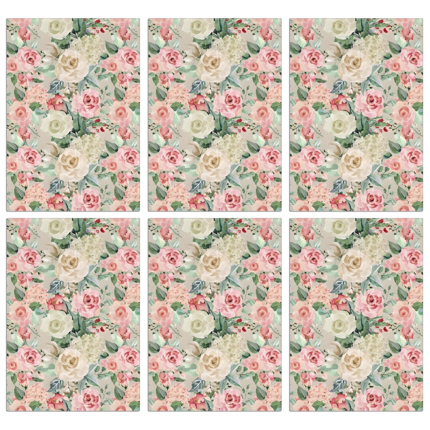 6 Pcs Funny Kitchen Towels,Pioneer Flower Floral Print Pattern Microfiber Dish Towels,Kitchen Tea Towels,Kitchen Towel Set (18" X 26")