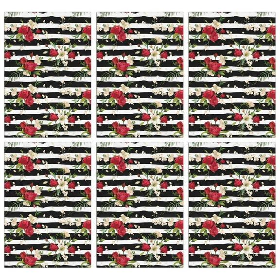 6 Pcs Funny Kitchen Towels,Pioneer Flower Floral Print Pattern Microfiber Dish Towels,Kitchen Tea Towels,Kitchen Towel Set (18" X 26")