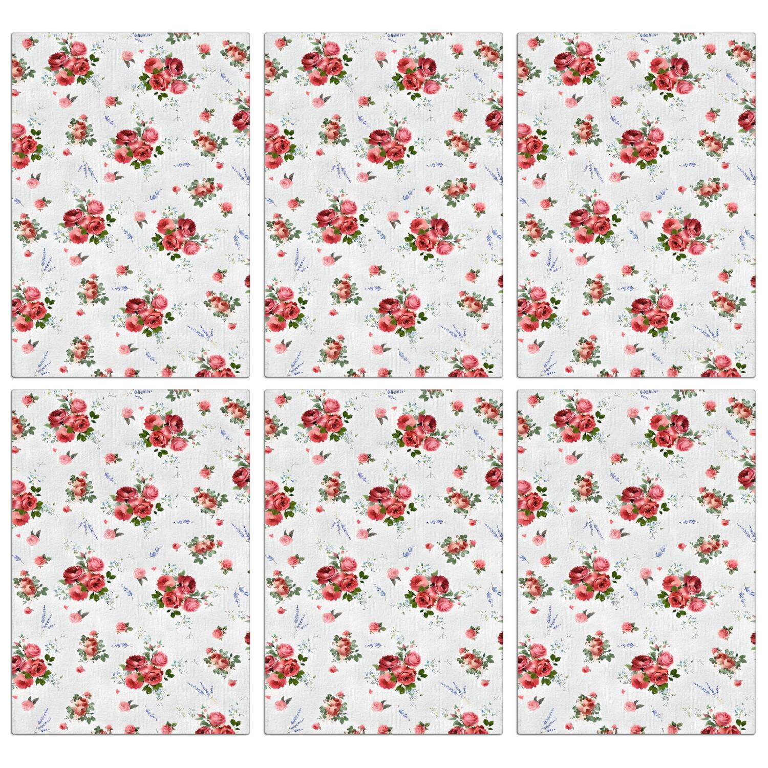 6 Pcs Funny Kitchen Towels,Pioneer Flower Floral Print Pattern Microfiber Dish Towels,Kitchen Tea Towels,Kitchen Towel Set (18" X 26")