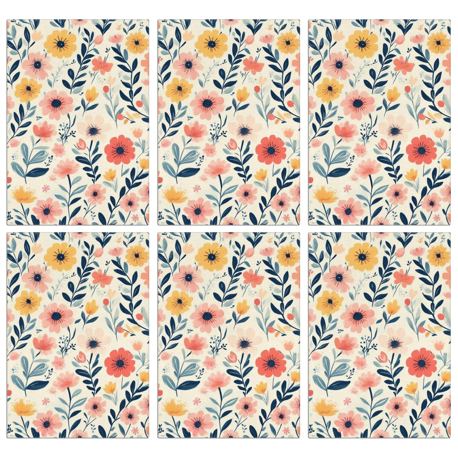 6 Pcs Funny Kitchen Towels,Pioneer Flower Microfiber Dish Towels,Kitchen Tea Towels,Kitchen Towel Set (18" X 26")